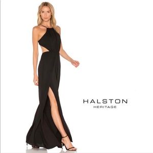 Halston Heritage backless wide leg jumpsuit with slits